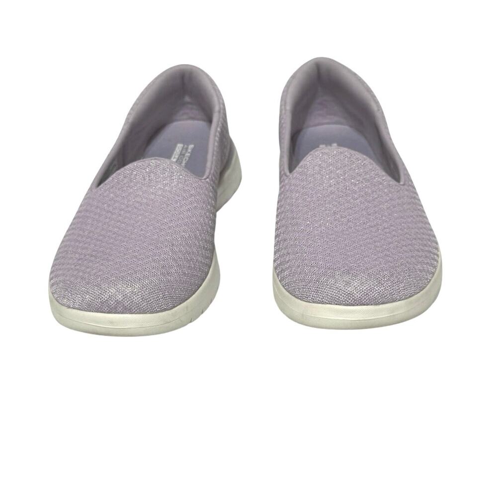 Skechers Women’s Size 9 M Lilac Sparkle Go Walk Goga Mat Slip On Knit Shoes - Picture 3 of 11